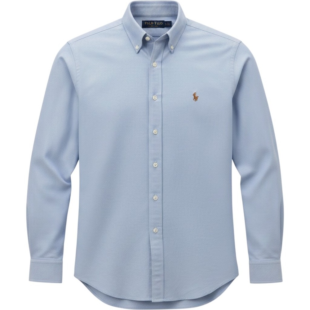 Ralph Lauren Mens Vintage Blue Oxford Button Down Shirt 17-36 Long Sleeve Pony
